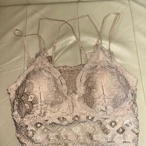 Yahada Lace Bralette in Beige